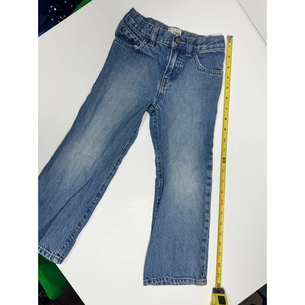 1989 Place‎ Jeans Boys 5T Blue Denim Adjustable Waist Medium Wash Bootcut Leg